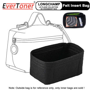EverToner Make Up Bag Suitable for LE PLIAGE COLLECTION Box Bag Liner Cosmetic Bag Black Felt Cloth Insert Bag Organizer Travel Storage Bags Organizer