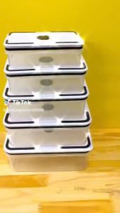 Bộ 5 Hộp Nhựa Trắng Cao Cấp Hộp Đựng Thực Phẩm Không Mùi Kháng Khuẩn