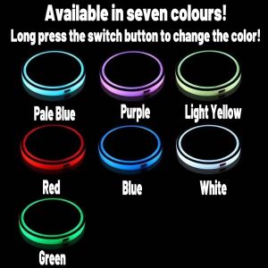 High Quality Dazzle LED 7 Color Car Water Coaster / Luminous Car Water Cup Pad Car anti slip Cup Mat Smart Induction Car Cups cushion Auto interior decoration car accessories For Honda Civic City CR-V Jazz Accord Odyssey Brio Mobilio Fit HR-V Pilot