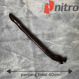 pisau cacing naga bahan baja per sarung kayu bako ukiran cantik