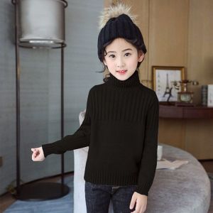 เสื้อสเวตเตอร์คอตั้งหนาสำหรับเด็กผู้หญิง 10 ปี เสื้อชั้นในฤดูหนาวสำหรับเด็กผู้หญิง 12 ปี เสื้อสเวตเตอร์ผ้าถักสำหรับเด็ก ผ้าถัก