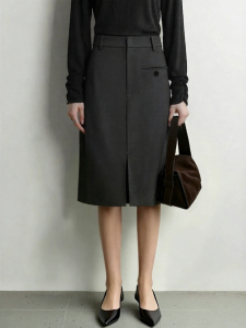 AMII | Elegant and Stylish Commuter Style A-line Midi Skirt