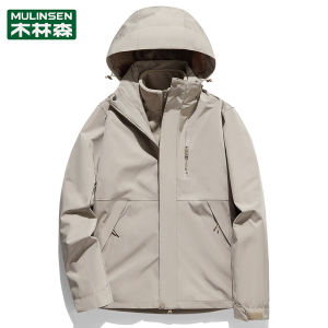 Mlskms-Vautid Autumn and Winter Outdoor Mens Assault Jacket Detachable Three-in-One Windproof Waterproof Cold-Proof Mountaineering Jacket Women