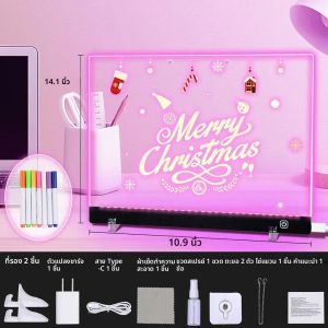 กระดานโน้ต LED พร้อมไฟกลางคืน 7 สี ปากกาหลากสี กระดานข้อความอะคริลิค DIY กระดานวาดภาพเรืองแสงสร้างสรรค์