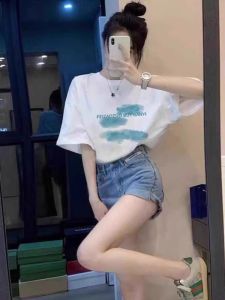 Áo Thun Nữ Tay Ngắn Cổ Tròn Rộng Rãi Mùa Hè Thường Ngày Đa Năng Thường Ngày in Chữ Polyester Thường Ngày