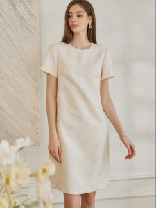 Roey s house | Elegant Light Beige Lace-up Dress