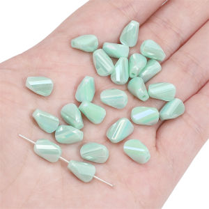 10pcs Faceted Glass Beads Oval Shaped Transparent/Solid Color Crystal Loose Spacer Beads For DIY Handmade Bracelet Necklace Keychain Jewelry Making Accessories