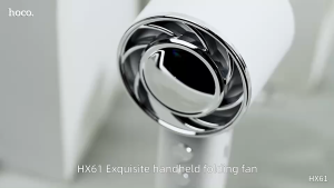 HOCO HX61 พัดลมมือถือ ปรับลมได้ 3 ระดับ พับได้ 90° เสียงเงียบ ตั้งโต๊ะ ห้อยคอ ถือพกพา พัดลมพกพา