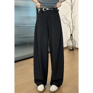 Loose Casual Pants Womens Autumn plus Size Fashionable High Waist Knife Edge Suit Pants Straight Leg Pants Slimming Effect