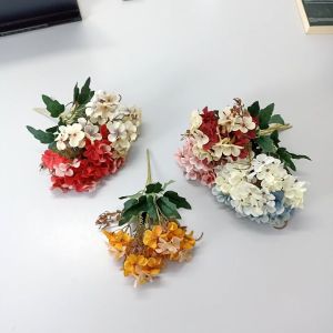 Bunga Hias Hydrangea Fall Season Tangkai Artificial Meja Ruang Tamu Ornamen Plastik COD PBP156