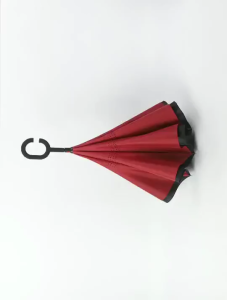 Umbrella Large UV Reversible Inverted Folding C-Shape Handle Hook Hands Travel Protection Double Layer