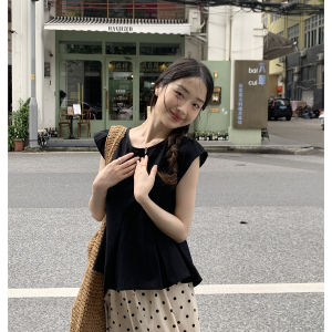 Imimtuan Polka Dot Doll Sleeve Dress And Skirt Set Slimming Autumn New Style Elegantly Mannered Two Piece Set Cotton round Neck