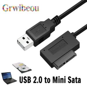 USB 2.0 to Mini SATA II 7+6 Cable Cable Convertidor Adaptador Laptop 13 Pin Adapter CD/DVD-ROM Converter Thin Hard Drive Caddy