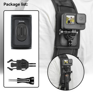 TELESIN | TELESIN 360° Rotate Buckle Double J-Hook Quick Release Backpack Shoulder Strap Mount for GoPro Hero Insta360 DJI OSMO Action
