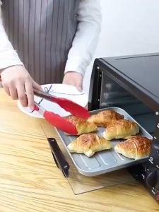 Penyepit Makanan Silikon Tahan Karat  Food Tong Kitchen Cooking Salad Serving BBQ Tongs Stainless Steel 烤肉食品夹 防烫烧烤夹