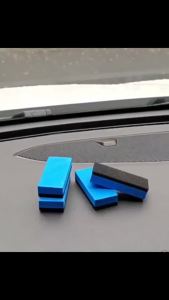 Car Ceramic Coating Sponge Applicato Glass Nano Wax Coat Sponges Blue Square Sponge and Microfiber Cloth Cleaning Accessory