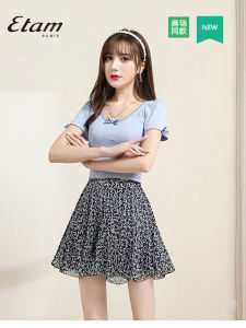 Elegant Floral A-Line Mini Skirt High Waist Commuter Style Polyester Fiber Short Skirt Asymmetrical Design French Style