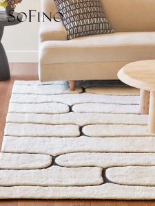 SoFINO | Minimal Cream Elegant Pure Off-White Artisanal Carpet