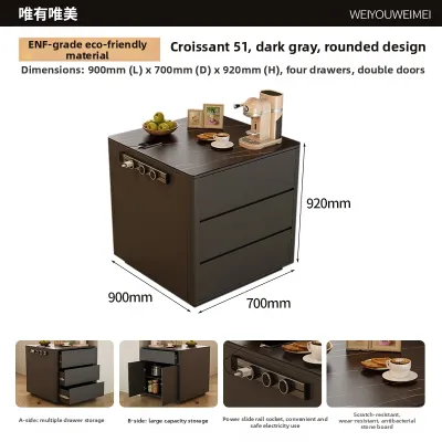 Weimei | Customizable Mobile Storage Cabinet Kitchen Island Dining Table Integration