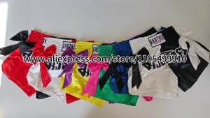 Bow Ribbon Thai Boxing Shorts Women Men Kids Muay Thai Fight Training Shorts MMA Kickboxing Sparring Boxing Competition Pants