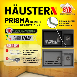 SYK (FREE SHIPPING) HAUSTERN Prisma Series Granite Sink HT-PRISMA-623 Double Sink Top Mount Kitchen Sink Sinki Dapur