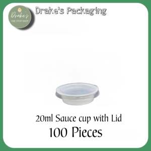 Gravy Sauce Cup 20ml | 30ml white & clear- 100 Pieces with Lid By Drakes Packaging Supplies Trading