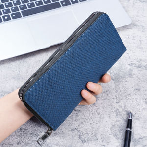 New Canvas Long Zipper Wallet Large Capacity Coin Money Bill Card Holder Multi-Position Youth Style Retro Vintage Wallet