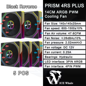 ICE Whale 4RS PLUS 14CM ARGB Chassis Fan 650-1500RPM Air-Cooled PC Cooling Fan