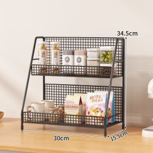 Desktop Organizer Rack Simple Metal Bookshelf Small Office Storage Desk File Placement Shelf Multi-layer Home Office Use