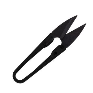 Black Antirust Sewing Scissors Plastic Handle Multifunctional Tailor Shear Metal Blade Nippers U Shape Clippers Needlework Tools