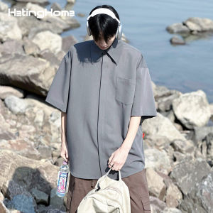 HetingHOME | Hetinghome Sweet Summer Casual Loose Mens Short Sleeve Shirt Couples Style Half Sleeve White Shirt Youth Fashion Polyester Blend