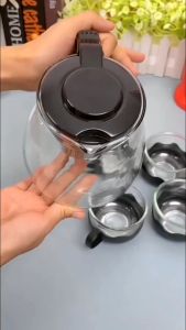 Teko Kaca Set Isi 5 Pcs Tea Pot / Set Teko Gelas Cangkir / Teko Teh Teko Kopi Set Tempat Minum Kopi Teh / Teko Set Gelas Set Teko / Hadiah
