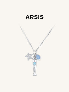 ARSIS | Aqua Blue Gem with Diamonds Necklace