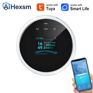 Type-c Tuya Wifi Gas Leak Detector Combustible Gas Alarm Color Screen Display Temperature Smart Life APP Kitchen Villa Warehouse