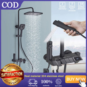 JMW-07 Bathroom shower set 304 stainless steel shower head digital display shower set with faucet