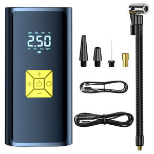 LCD Display Electric Tire Inflator 150 PSI Compact Portable Air Pump for Car and Motorcycle Tires