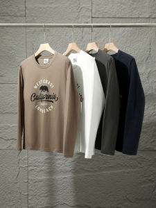 Áo Thun Cotton Cổ Tròn Dài Tay in Họa Tiết Mùa Thu Dành Cho Nam Áo Thun Cotton Thường Ngày Thoáng Khí Thoải Mái Cho Thanh Thiếu Niên