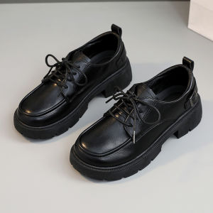Black Hotel Work Shoes Female Non Slip Waterproof Restaurant Waiter Kitchen Womens Work Shoes All-Matching Genuine Leather Black Shoes