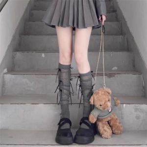 Tất Dài Đến Đầu Gối Có Nơ Bướm Tất Dài Đến Đầu Gối Tất Dài Đến Giữa Bắp Chân Ruy Băng Tất Ngắn Mùa Xuân Mới
