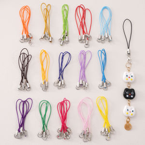 20Pcs Polyester Thread Cord Mobile Phone Craft Pendant Lanyard DIY Handmade Materials Key Ring DIY Toys Pendant Clips Lanyard
