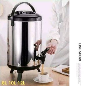 LNS-Shop Dispenser Air Stainless Steel 10L |TermosBesar es WaterJug Air Panas|Milk Tea Bucket