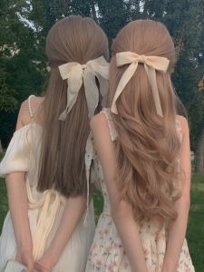 Kẹp Tóc Búi Thắt Nơ Lớn Màu Trắng Phong Cách Công Chúa Phụ Kiện Tóc Cho Bé Gái Kẹp Tóc Co Giãn Cho Bé Gái Mùa Xuân 2022