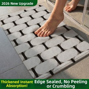 ZHIJIANYOUJIA | Non-slip Absorbent Quick-dry Diatomaceous Bath Mat