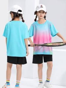 New Arrival Kids Student Table Tennis Wear Training Wear Mens and Womens Badminton Clothing Breathable Quick-Drying Sweat Absorbent Suit Customization
