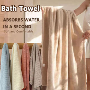 Bath Towel Microfiber Quick-dry Bath Towel for Adult Makapal Super Water Absorbent 100% Cotton Antibacterial Lint-free Soft Towel Japanese Style Oversize Thickened Bath Towel Hotel Quality Exquisite Hanging Design and No Fading 85 X 150CM / 70 X 140CM