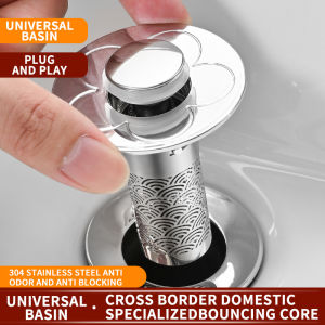 Stainless Steel Pop Up Bounce Core Filter Universal Anti Odor Sink Stopper Hair Catcher Washbasin Strainer Bathroom Floor Drain