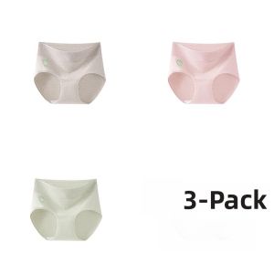 PIER N°5 | Herbal Initial Color Extended Crotch Pure Cotton Womens Underwear Antibacterial Seamless Triangle Shorts High Elasticity Daily Wear