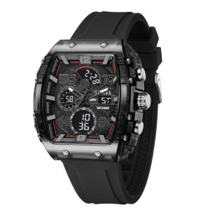 SMAEL | SMAEL Brand 8109 New Electronic Watch Fashion Square Dual Display Waterproof Luminous Multi-color For Men