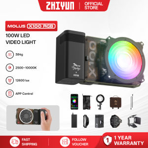 ZHIYUN Molus X100 RGB - 100W LED Video Light | COB Studio Light | Professional Photography Light | Portable Fill Light
