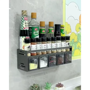 Kệ đựng gia vị treo tường đa năng tích hợp hộp đựng gia vị tiết kiệm không gian nhà bếp